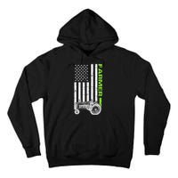 American Farmer USA Tractor Flag Tall Hoodie