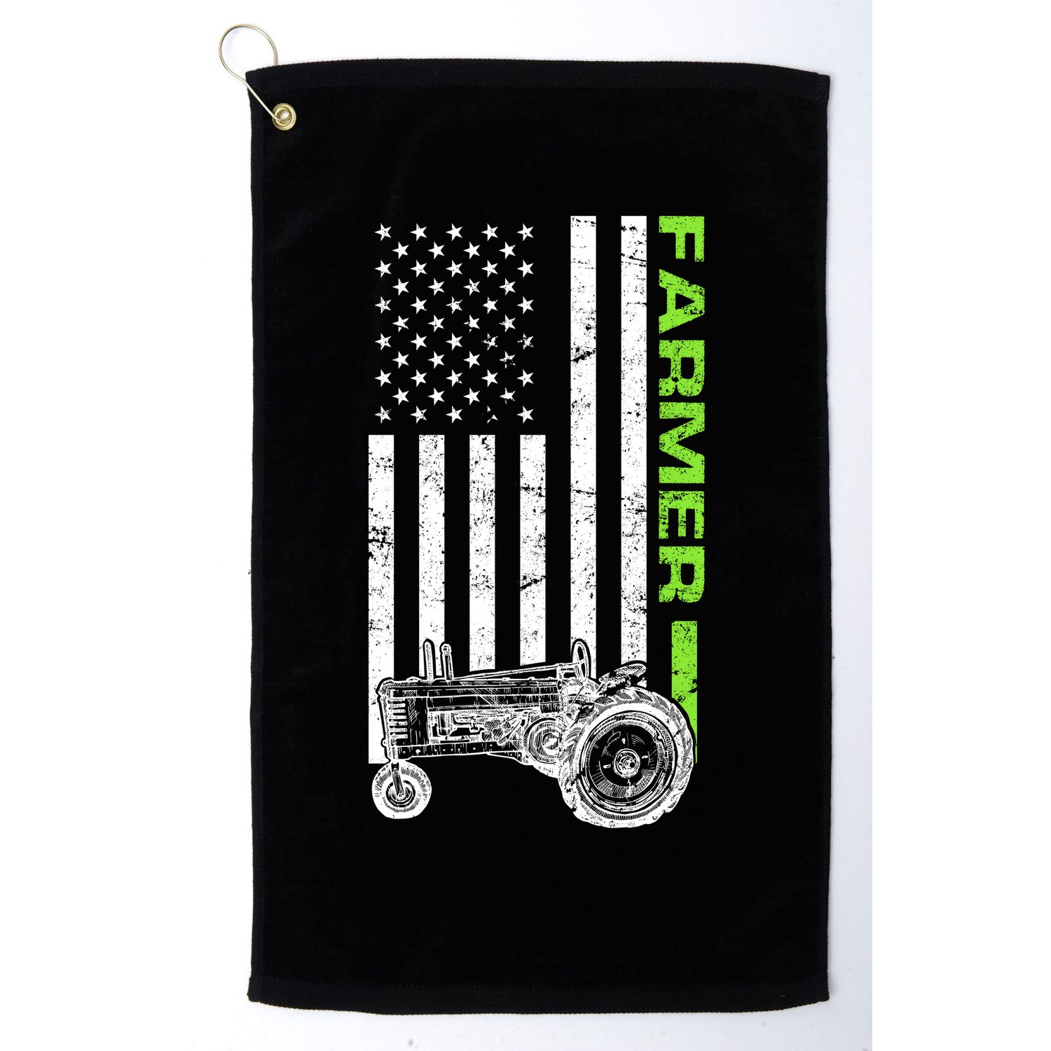American Farmer USA Tractor Flag Golf Towel