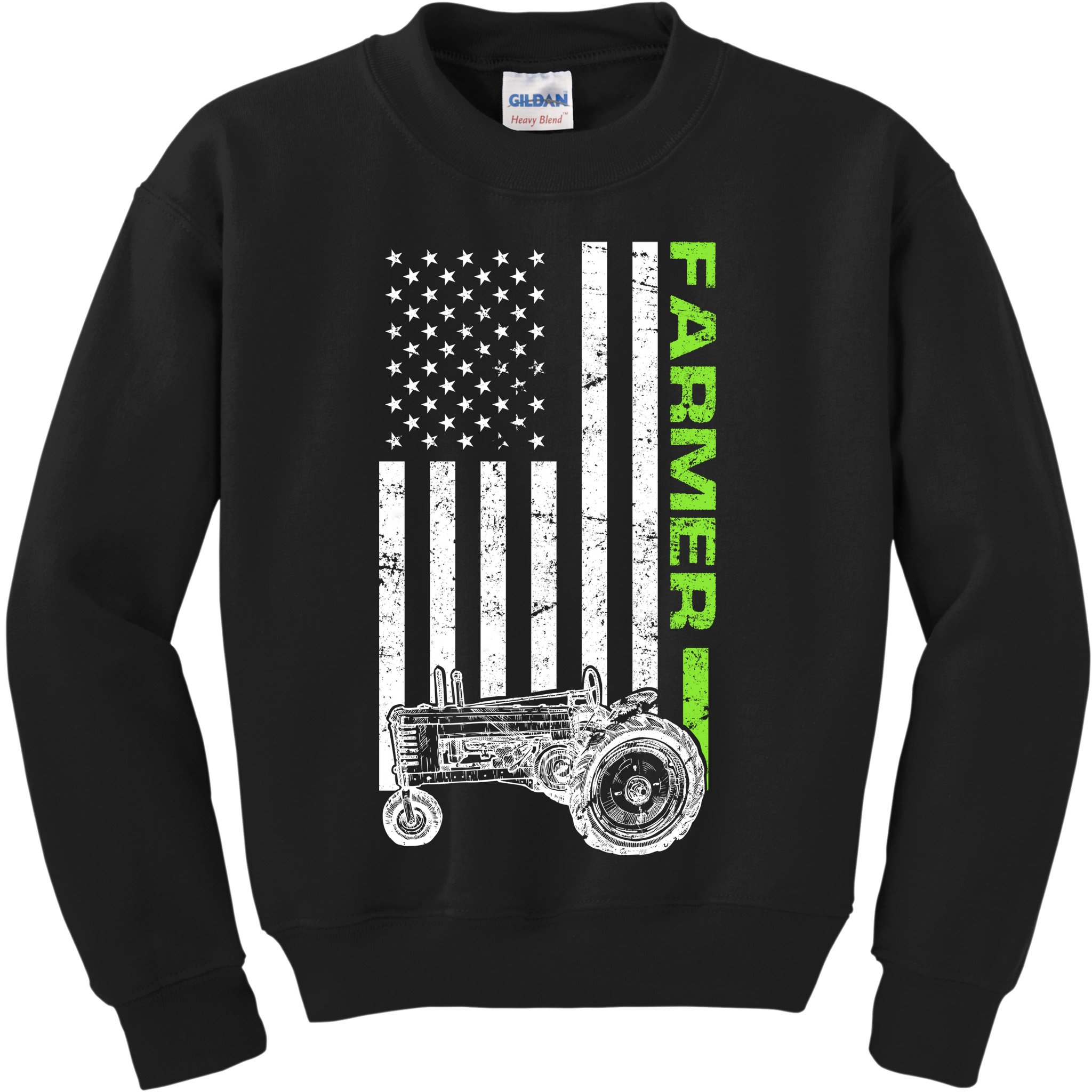 American Farmer USA Tractor Flag Kids Sweatshirt
