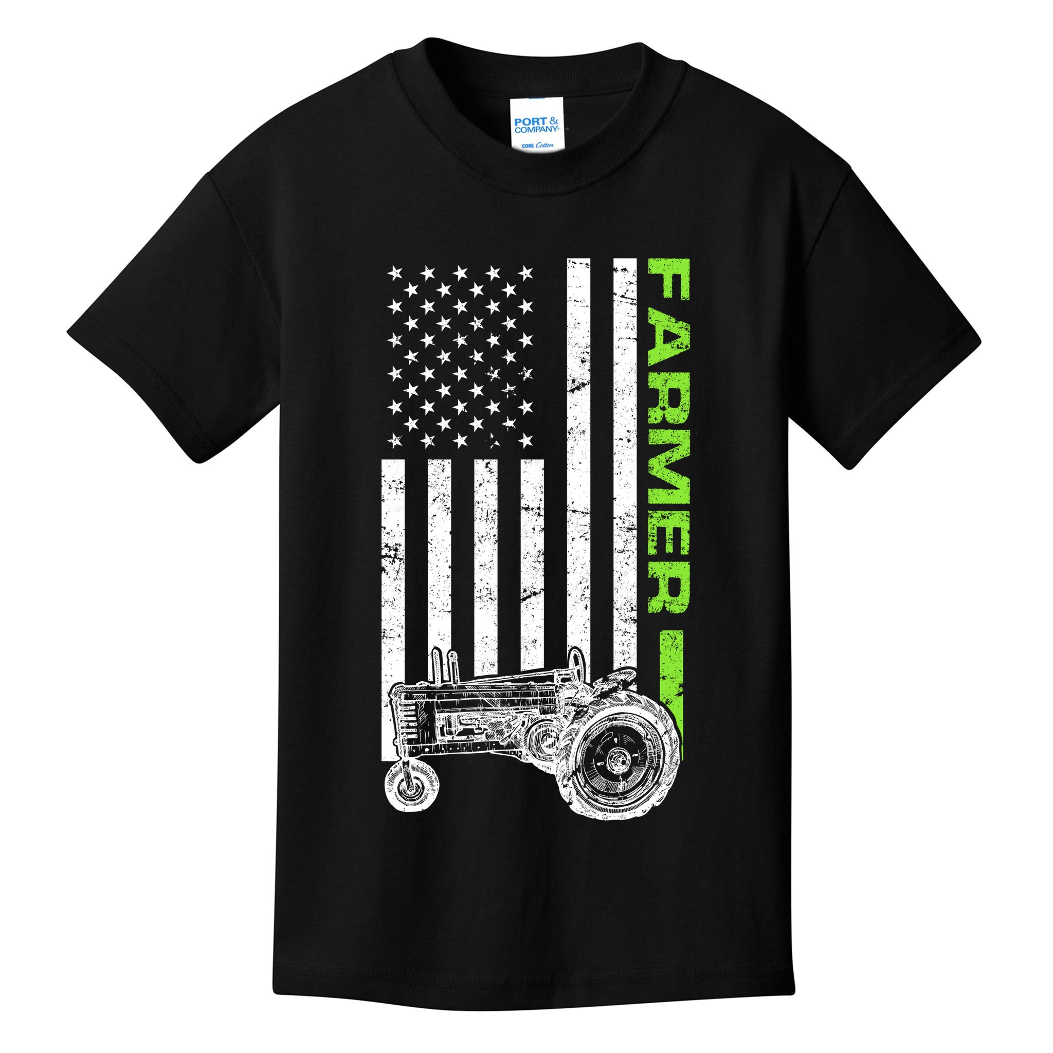 American Farmer USA Tractor Flag Kids T-Shirt