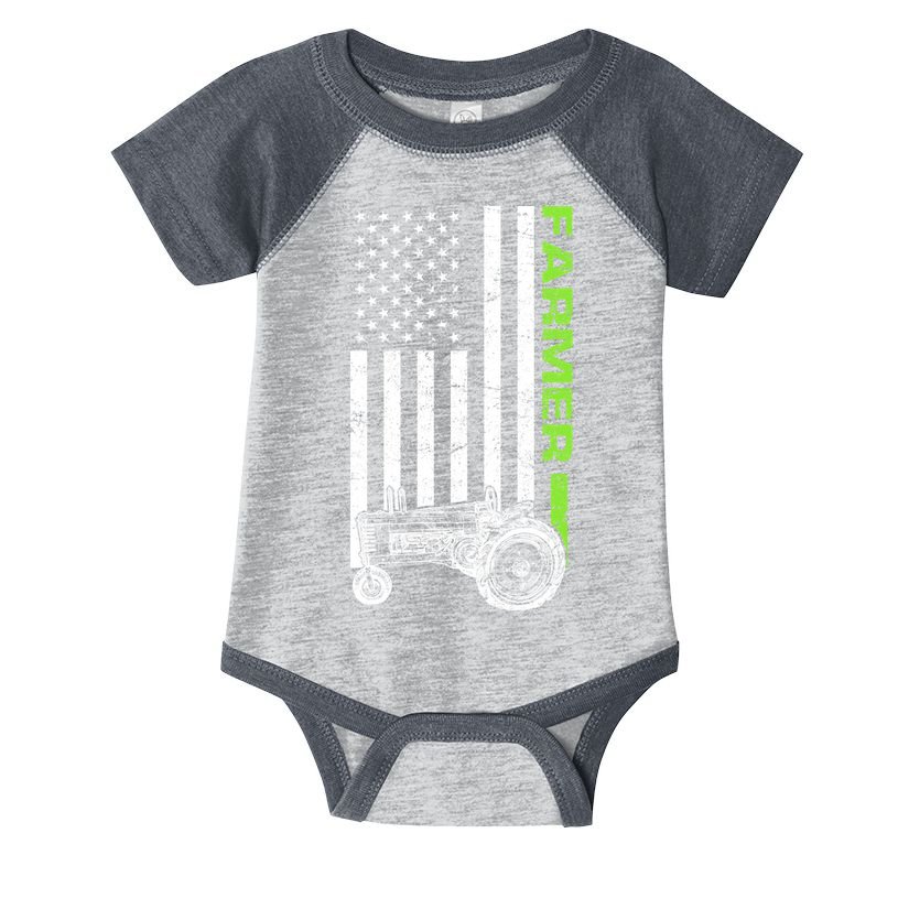 American Farmer USA Tractor Flag Infant Baby Jersey Bodysuit