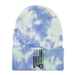 American Farmer USA Tractor Flag Tie Dye 12in Knit Beanie