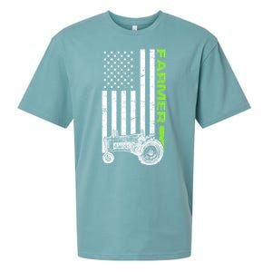 American Farmer USA Tractor Flag Sueded Cloud Jersey T-Shirt