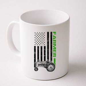 American Farmer USA Tractor Flag Coffee Mug