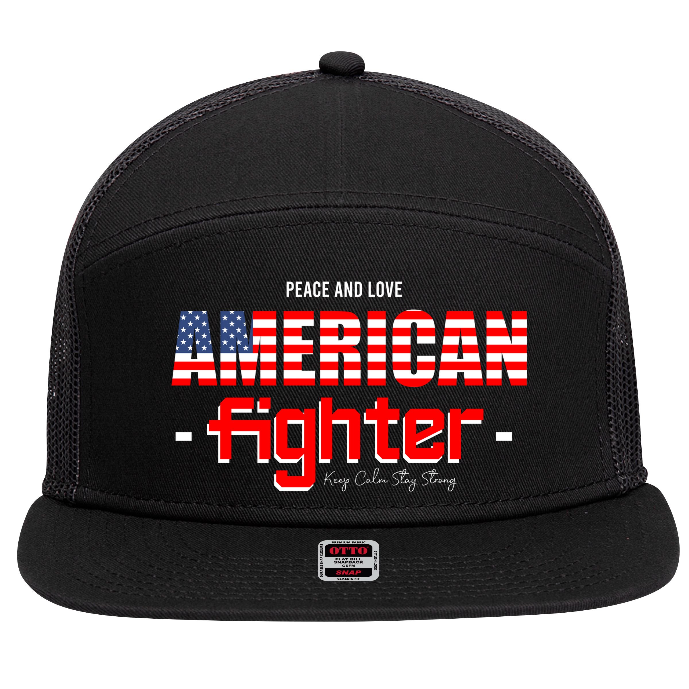 American Fighter 7 Panel Mesh Trucker Snapback Hat