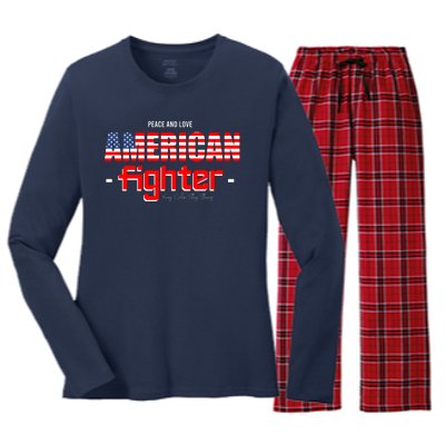 American Fighter Women's Long Sleeve Flannel Pajama Set 