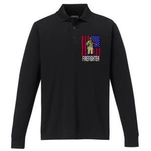 American Firefighter Performance Long Sleeve Polo