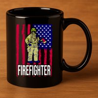 American Firefighter 11oz C Handle Ceramic Mug
