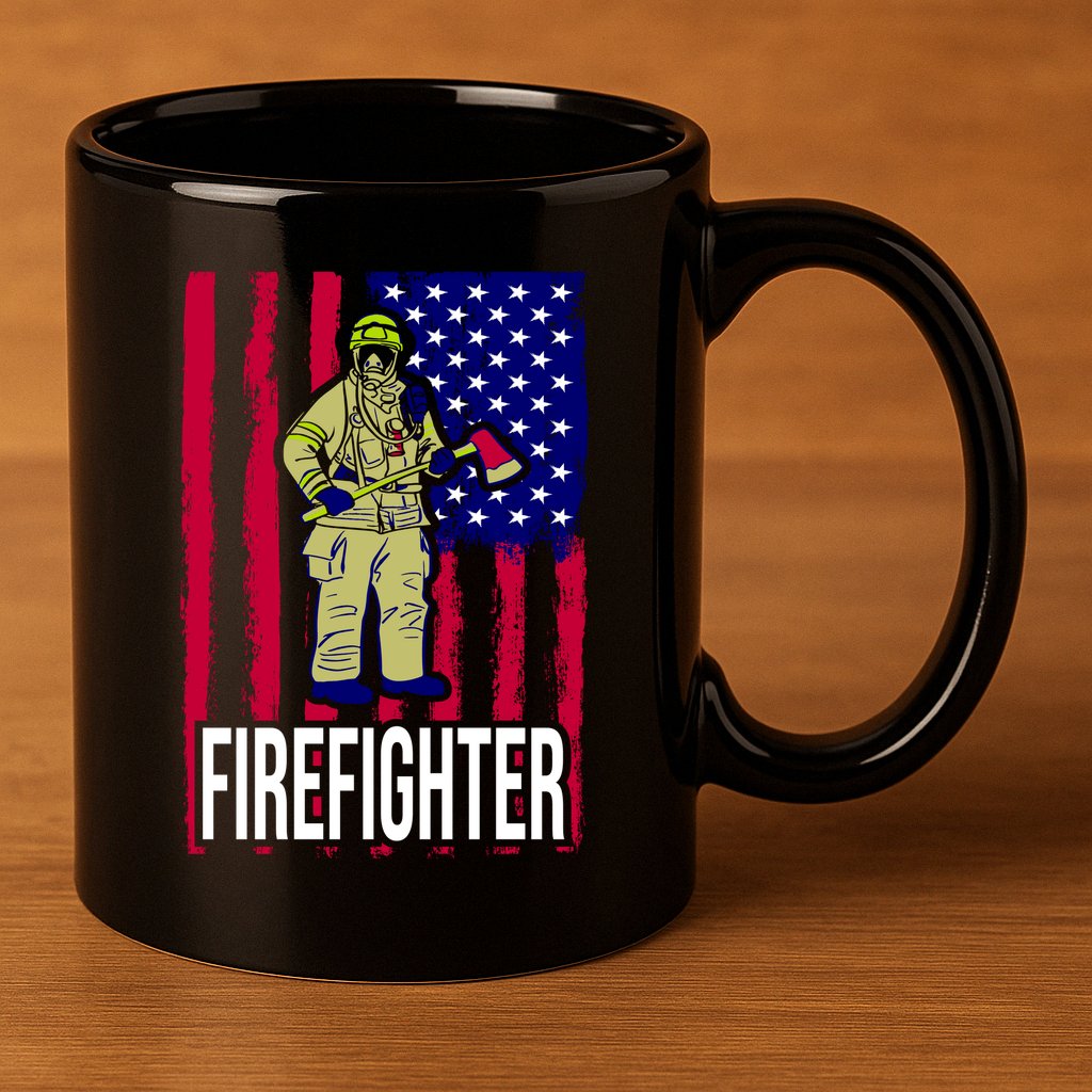 American Firefighter 11oz C Handle Ceramic Mug
