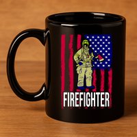 American Firefighter 11oz C Handle Ceramic Mug