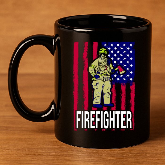 American Firefighter 11oz C Handle Ceramic Mug