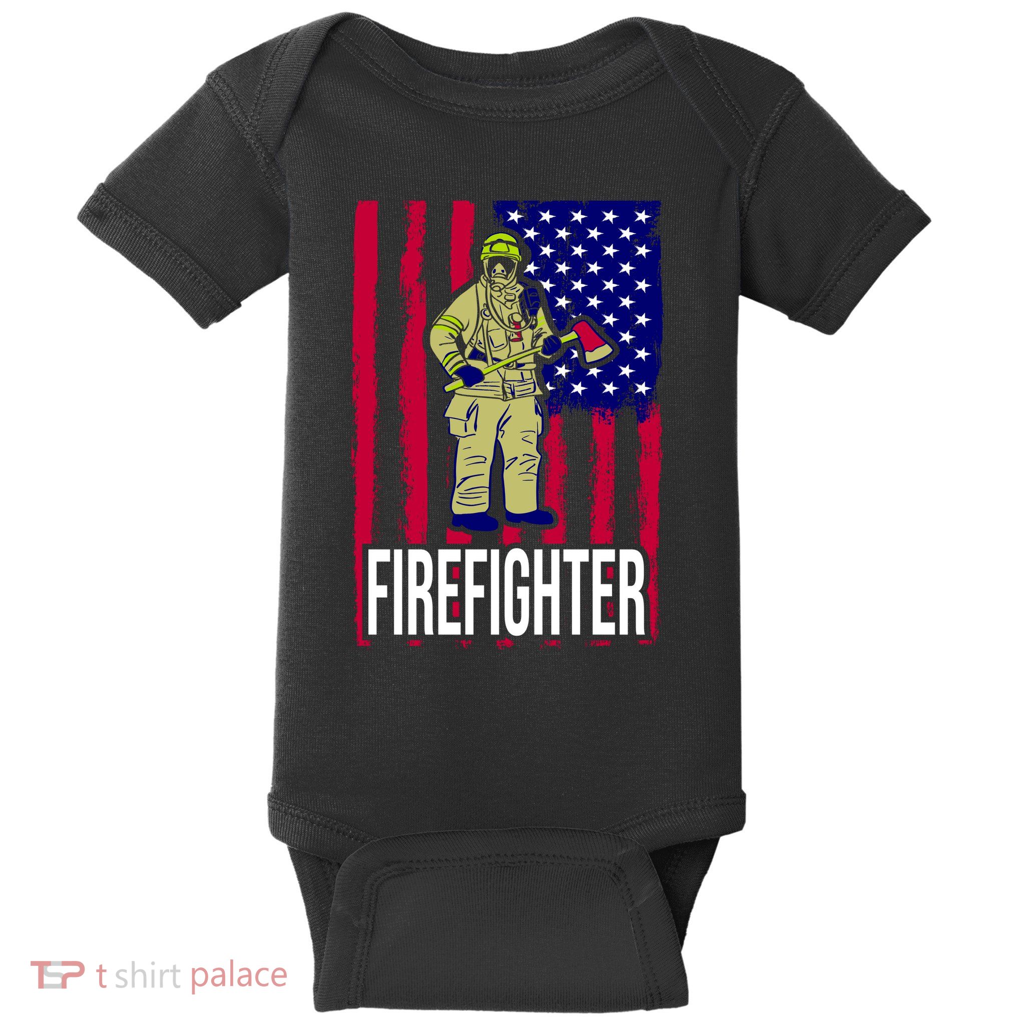 American Firefighter Baby Bodysuit
