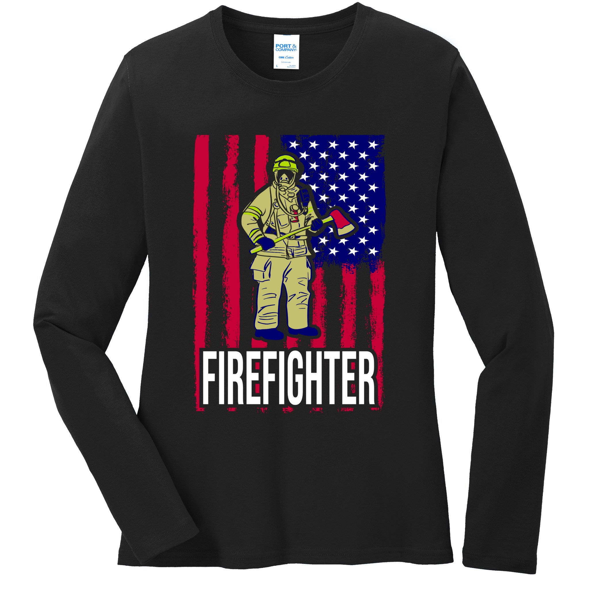 American Firefighter Ladies Long Sleeve Shirt