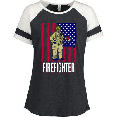 American Firefighter Enza Ladies Jersey Colorblock Tee