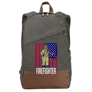 American Firefighter Cotton Canvas Backpack