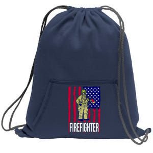 American Firefighter Sweatshirt Cinch Pack Bag