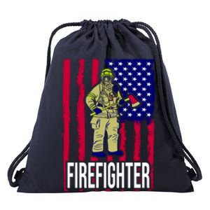 American Firefighter Drawstring Bag