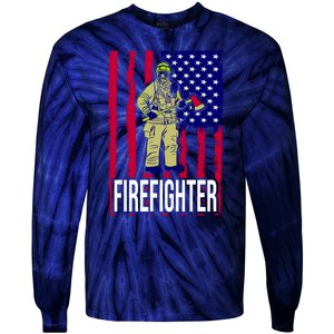 American Firefighter Tie-Dye Long Sleeve Shirt