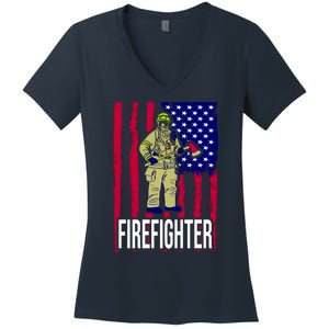 American Firefighter Women's V-Neck T-Shirt