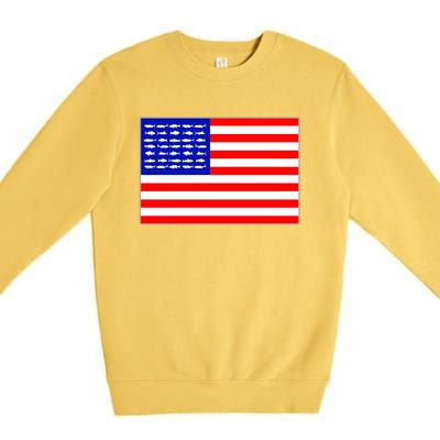 American Fishing Flag Premium Crewneck Sweatshirt