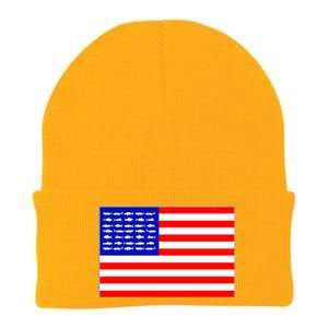 American Fishing Flag Knit Cap Winter Beanie