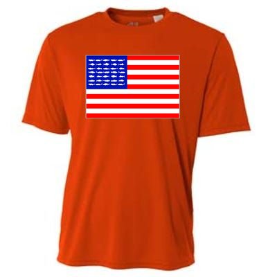 American Fishing Flag Cooling Performance Crew T-Shirt