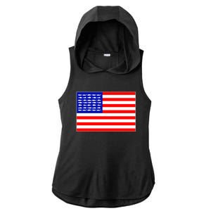 American Fishing Flag Ladies PosiCharge Tri-Blend Wicking Draft Hoodie Tank