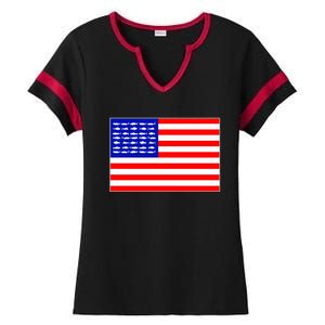 American Fishing Flag Ladies Halftime Notch Neck Tee