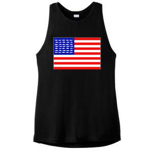 American Fishing Flag Ladies PosiCharge Tri-Blend Wicking Tank