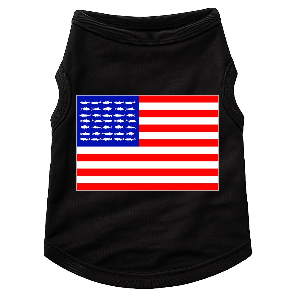 American Fishing Flag Doggie Tank