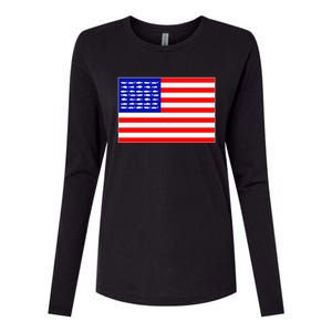 American Fishing Flag Womens Cotton Relaxed Long Sleeve T-Shirt