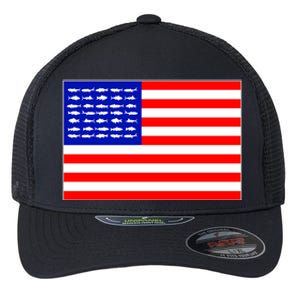 American Fishing Flag Flexfit Unipanel Trucker Cap