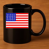 American Fishing Flag 11oz C Handle Ceramic Mug