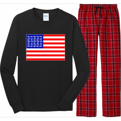 American Fishing Flag Long Sleeve Pajama Set