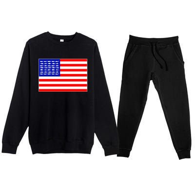 American Fishing Flag Premium Crewneck Sweatsuit Set