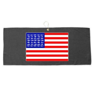 American Fishing Flag Large Microfiber Waffle Golf Towel