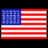American Fishing Flag Kids T-Shirt