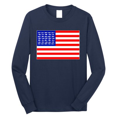 American Fishing Flag Long Sleeve Shirt