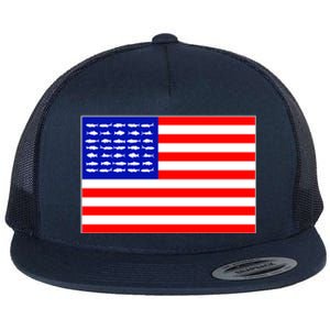 American Fishing Flag Flat Bill Trucker Hat