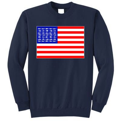 American Fishing Flag Tall Sweatshirt