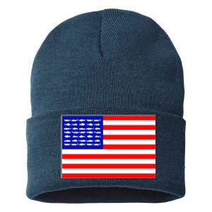 American Fishing Flag Sustainable Knit Beanie