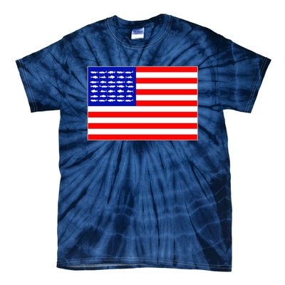 American Fishing Flag Tie-Dye T-Shirt