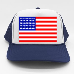 American Fishing Flag Trucker Hat