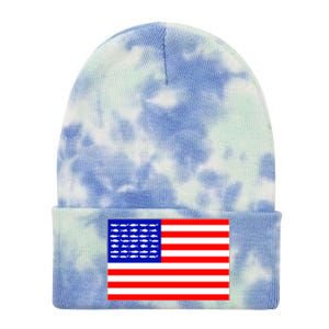 American Fishing Flag Tie Dye 12in Knit Beanie