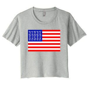 American Fishing Flag Women's Crop Top Tee