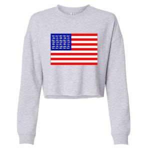 American Fishing Flag Cropped Pullover Crew