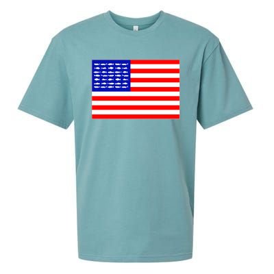 American Fishing Flag Sueded Cloud Jersey T-Shirt