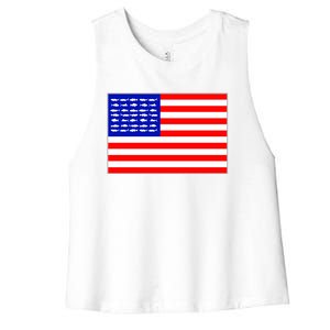 American Fishing Flag Women's Racerback Cropped Tank