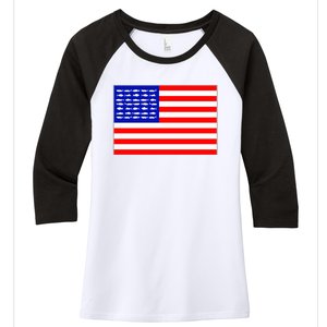 American Fishing Flag Women's Tri-Blend 3/4-Sleeve Raglan Shirt