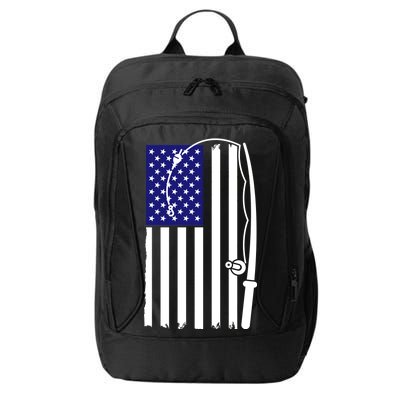 American Fishing Rod & Hook Flag City Backpack